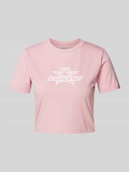 T-shirt krótki z nadrukiem z logo model ‘SUPERSTAR’ Low Lights Studios różowa