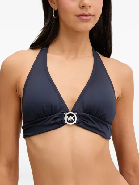 Bikini Michael Michael Kors cu autograf cu un umăr gol albastru