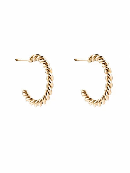 Cala Rose Cercei BRAIDED HOOPS auriu roz