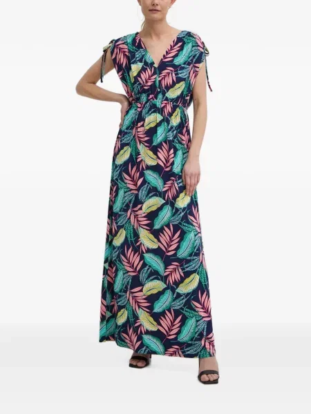 Rochie maxi Morgan cu imagine cu cordon albastru