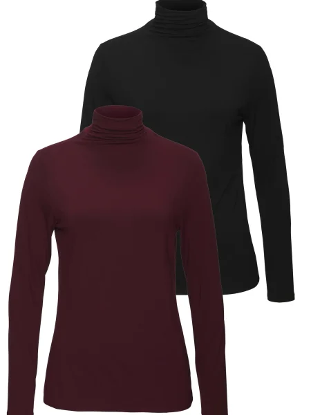 LASCANA Tricou roșu burgundy negru