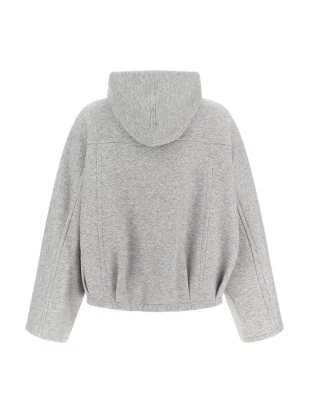 Bluza z kapturem Brunello Cucinelli z kapturem szara