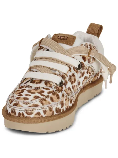 Pantofi Ugg din piele cu model leopard bej