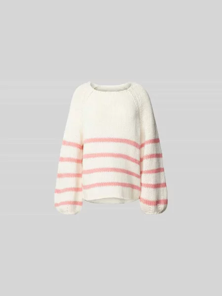 Oversize’owy sweter z wełny o dzianinowym wyglądzie Juvia beżowy