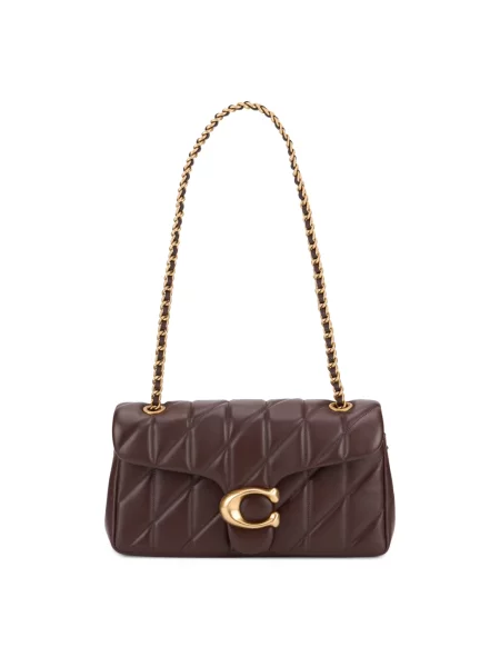 Coach torebka skórzana Tabby Shoulder Bag 26 With Pillow Quilting brązowa