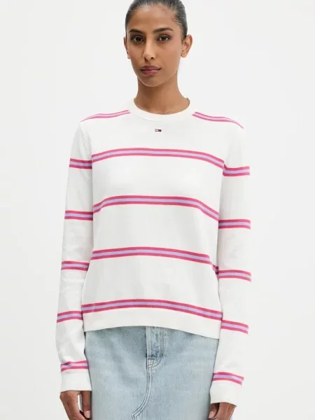 Пуловер Tommy Jeans от лека материя черно