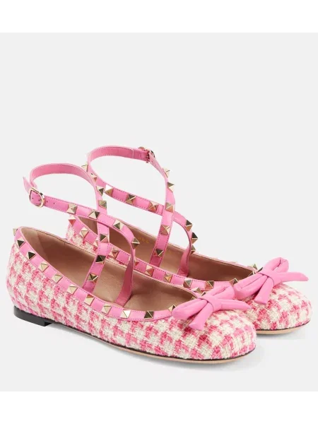 Балеринки Valentino Garavani от туид розово