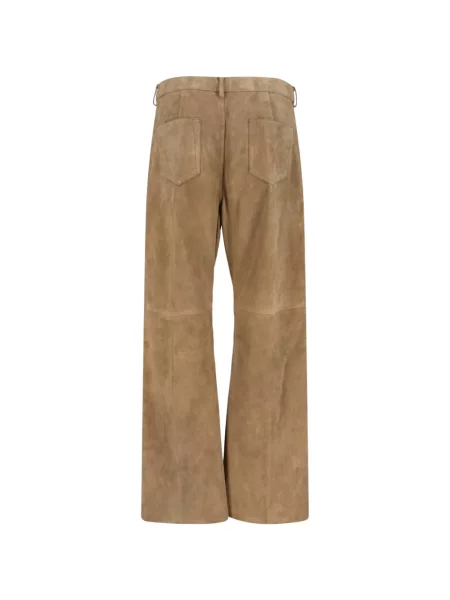 Pantaloni Rick Owens din piele de căprioară