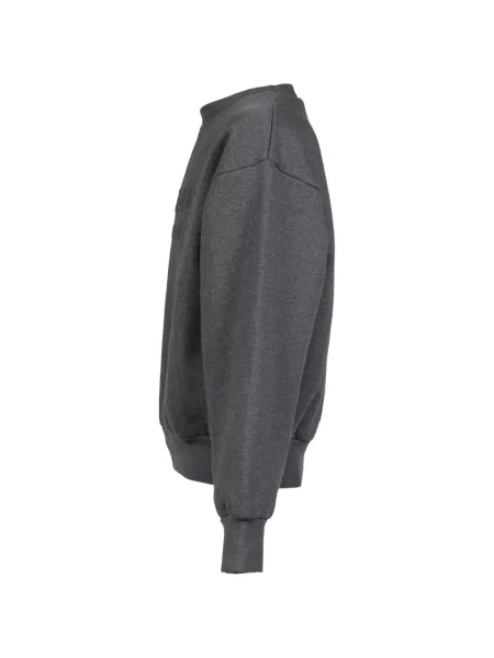 Pulover Essentials cu imagine cu decolteu rotund gri