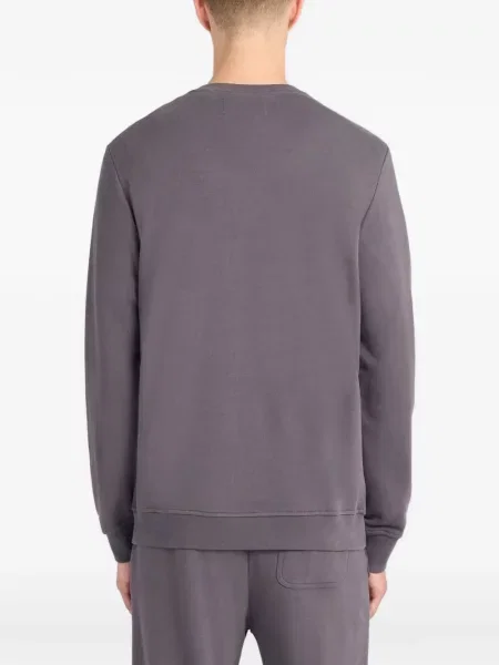 Hanorac crewneck Lyle & Scott cu decolteu rotund cu autograf gri