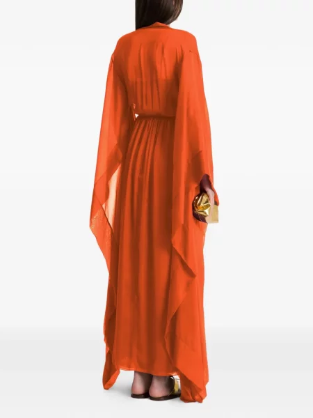 Rochie maxi Alberta Ferretti cu decolteu în V portocaliu