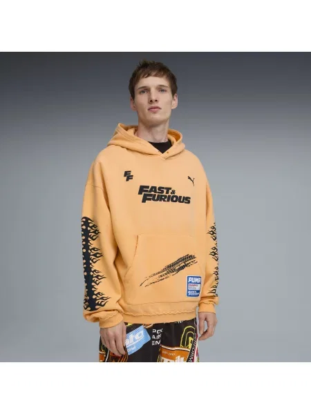 Bluza z kapturem PUMA x FAST & FURIOUS Odzież S pomarańczowy