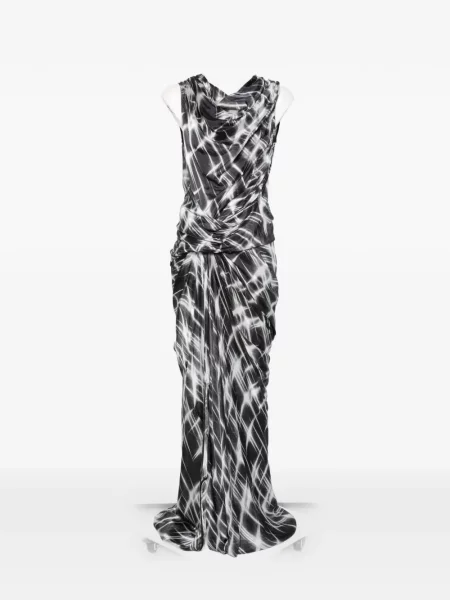 Rochie maxi Rick Owens drapată negru
