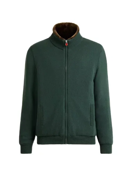 Cardigan Kiton din cașmir verde