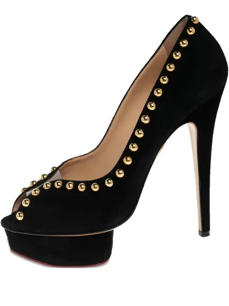 Lodičky Charlotte Olympia na platformě se cvočky černé