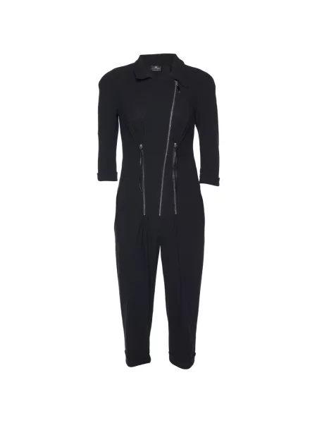 Salopetă Elisabetta Franchi din crep negru
