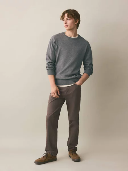 Sweter z bawełnianej dzianiny średni Teen L MANGO TEEN szary