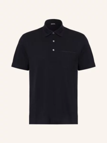 Zegna Koszulka Polo Z Pikowanym Wzorem blau