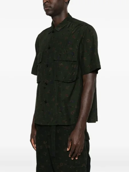 Cămașă Sacai cu model floral cu imagine verde