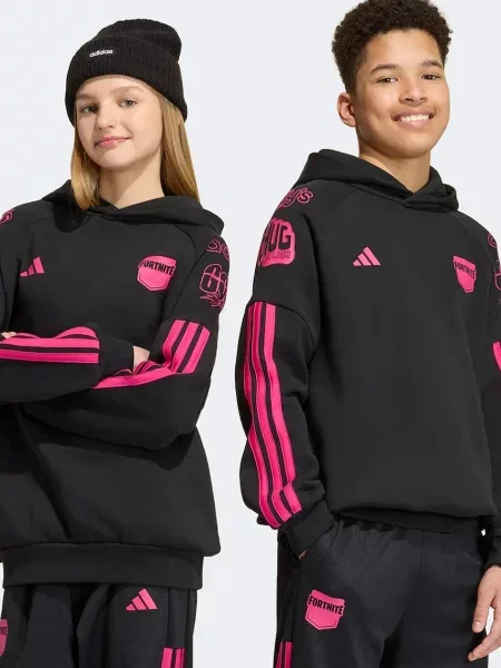Adidas кофта з капюшоном дитяча з бавовною FORTNITE