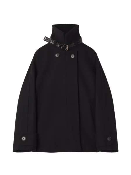 Gulerat palton Lanvin cu două rânduri de nasturi negru
