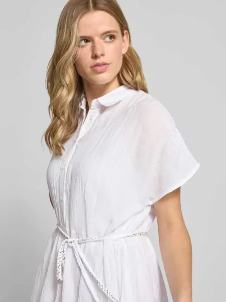 Taliowana sukienka koszulowa z czystej bawełny model FANCY DRESS' Pepe Jeans biała
