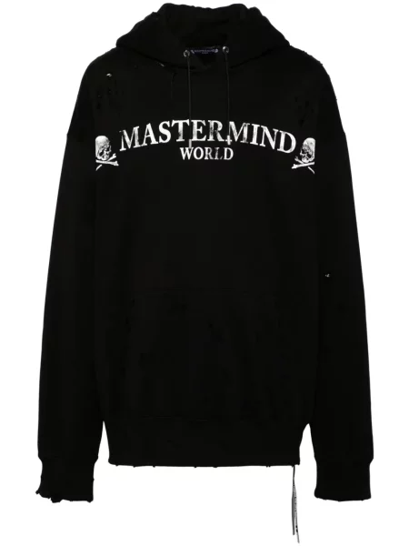 Hanorac cu glugă Mastermind World cu imagine negru