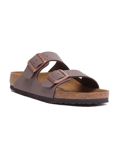 Klapki Birkenstock zamszowe brązowe