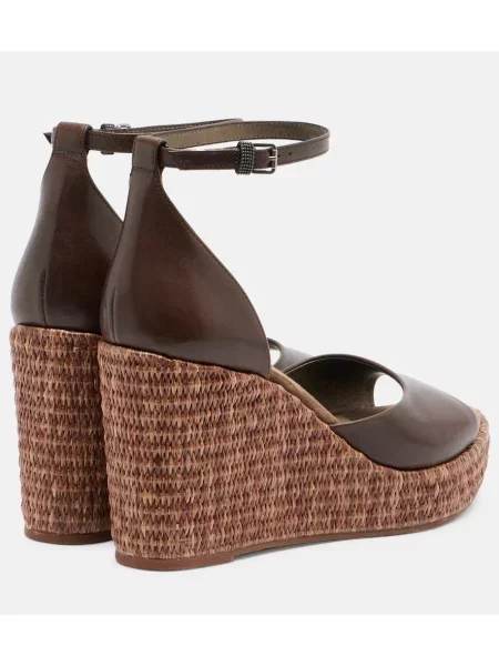 Espadrile Brunello Cucinelli din piele maro