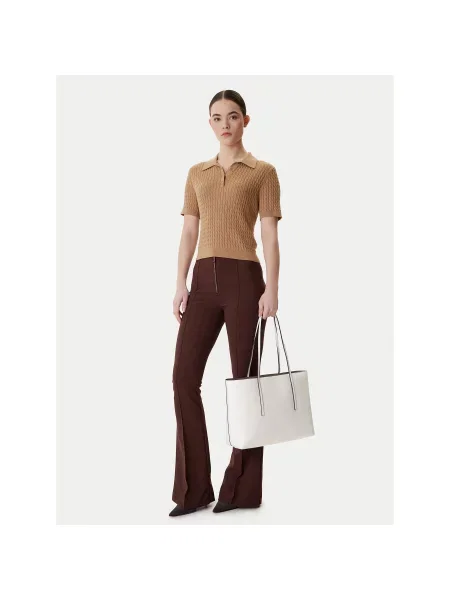 Calvin Klein Дамска чанта Foil Logo Tote W/Pouch бял