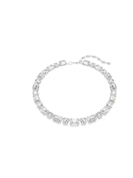 Lniany naszyjnik Swarovski elegancki do tenisa biały