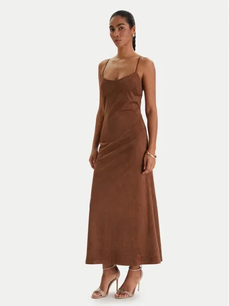 Bardot Rochie din imitație de piele Nadira maro