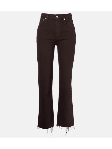 Blugi drepți Citizens Of Humanity cu talie înaltă maro