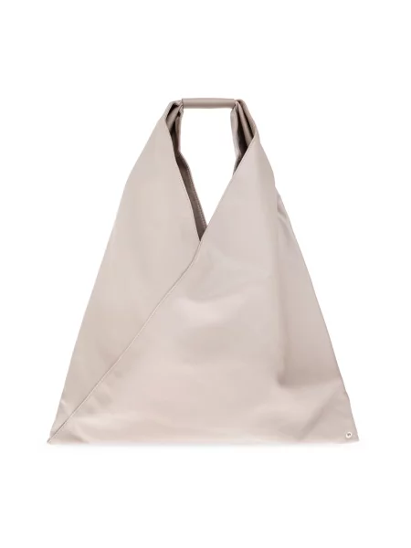 Maison Margiela torebka shopper skórzana beżowa