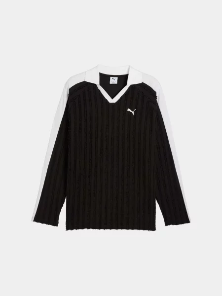 Длинное поло Puma с длинным рукавом черное