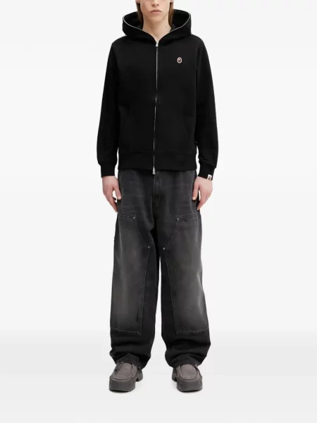 Hanorac cu glugă A Bathing Ape® cu autograf negru