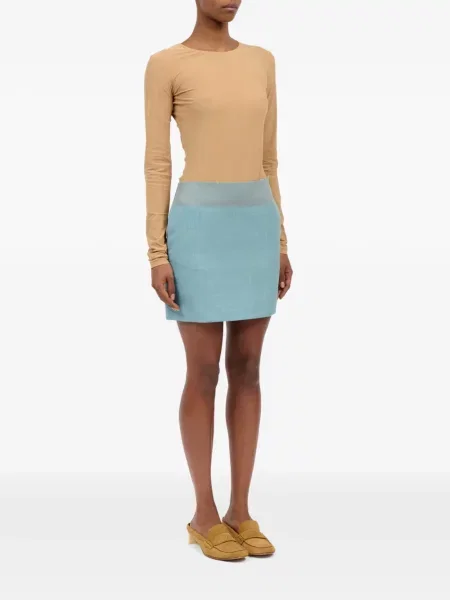 Fusta mini Mm6 Maison Margiela de lână albastru