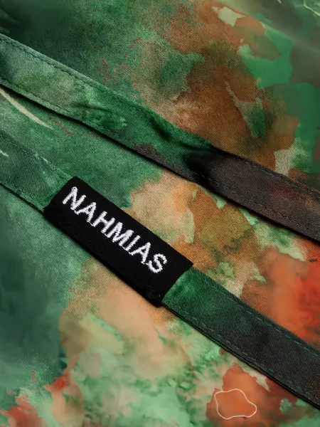Копринени шорти Nahmias с принт с tie-dye ефект зелено