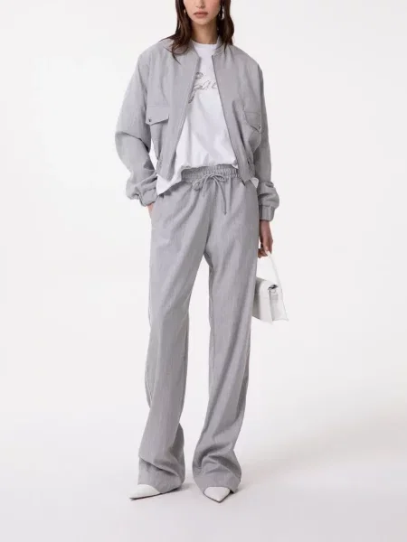 Pantaloni Gaëlle Paris cu cordon gri