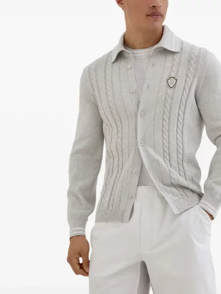 Cardigan Brunello Cucinelli tricotate gri