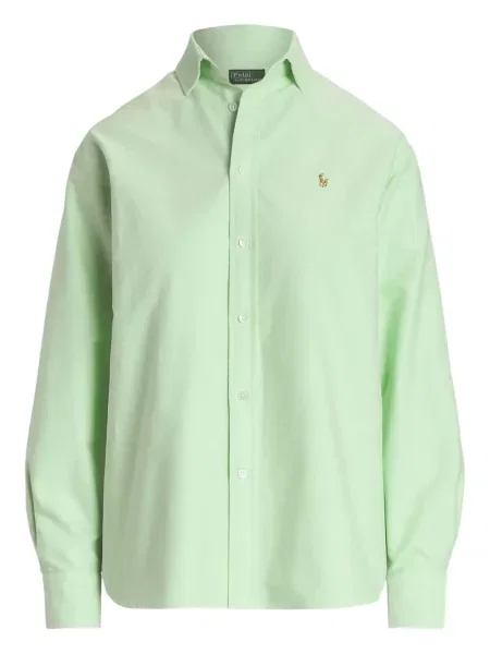 Plisované zkrácené dvouřadé tričko Polo Ralph Lauren bílé