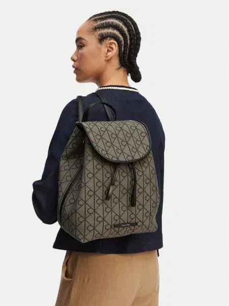 Rucsac Calvin Klein Jeans din jacard maro