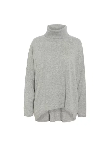 Sweter Part Two wełniany w kolorze melanż szary