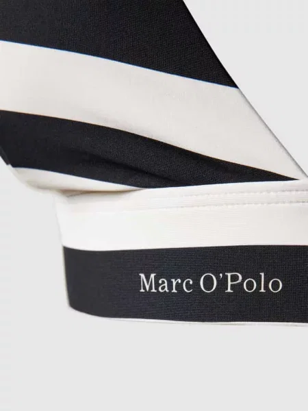 Top Marc O'polo w paski z nadrukiem klasyczny czarny