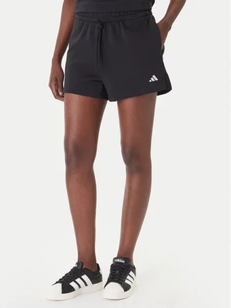 Къс панталон adidas Essentials с изчистен дизайн с висока талия черно