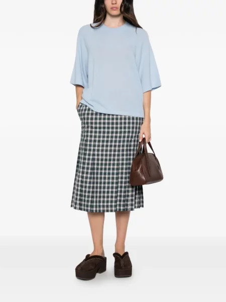 Tricou Absolut Cashmere din cașmir albastru