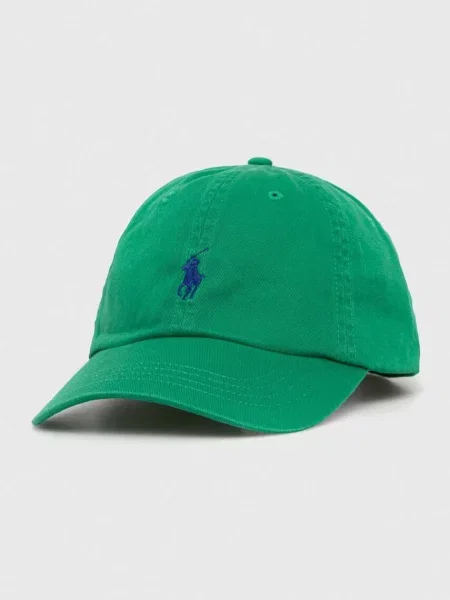 Шапка с козирка Polo Ralph Lauren с изчистен дизайн зелено