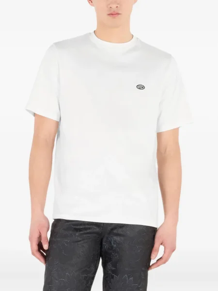 Tricou Roberto Cavalli cu broderie alb