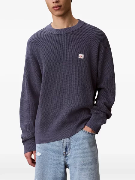 Pulover Calvin Klein cu autograf albastru