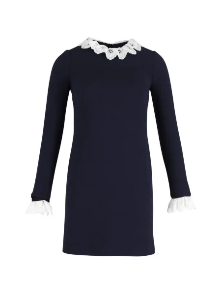 Rochie mini Victoria Beckham cu broderie de costum albastru
